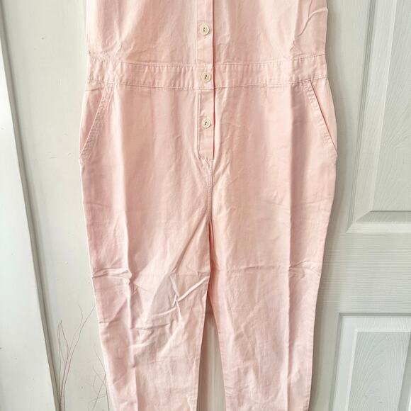Outerknown Light Blush Pink S.E.A Short Sleeve Jumpsuit Boiler Big Girls 14 NWT - Picture 3 of 12